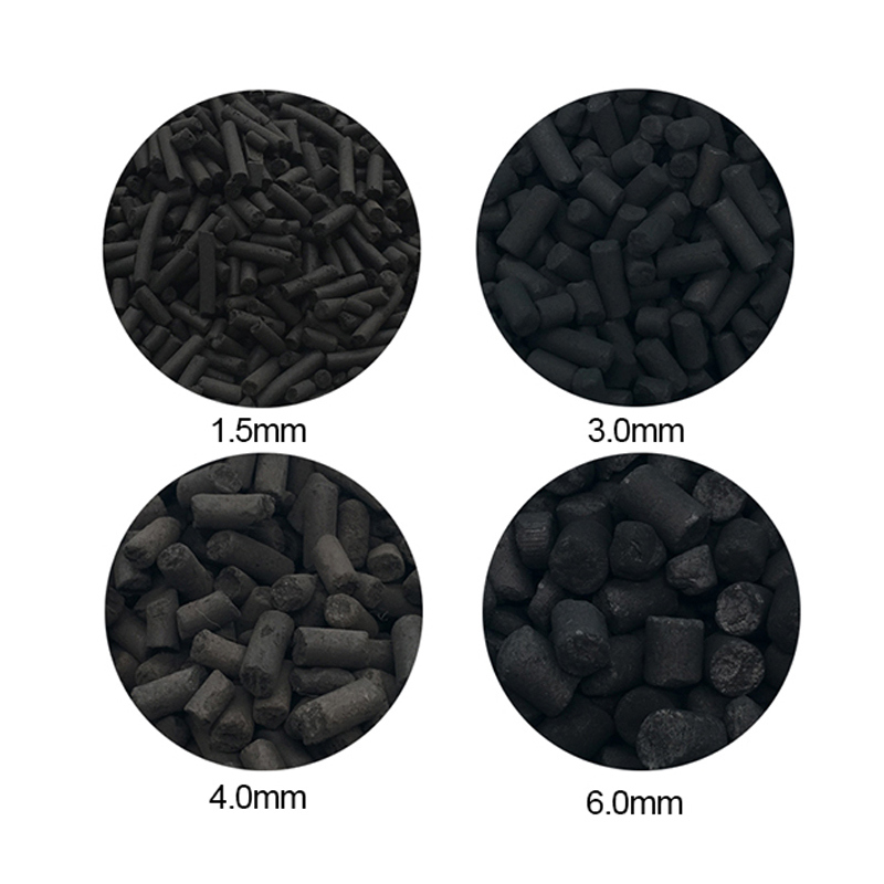 ถ่านกัมมันต์อัดเม็ดจากถ่านหิน 99% ขนาด 4 มม. หมายเลข CAS 64365-11-3 ค่าไอโอดีน 700-1200